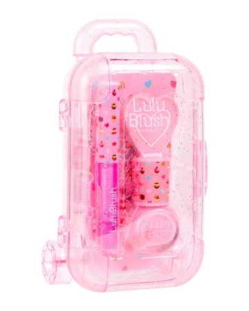 Set machiaj in cutie troler, Lulu Blush, Roz