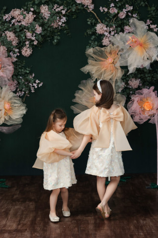 Stoc Limitat - Rochie fete de ocazie din organza cu mâneci bufante, Bijou - Img 4