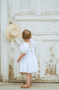 White Cotton Voile Dress with Embroidered Polka Dots, Ariel Certification: Oeko-Tex® Standard 100 - Img 4