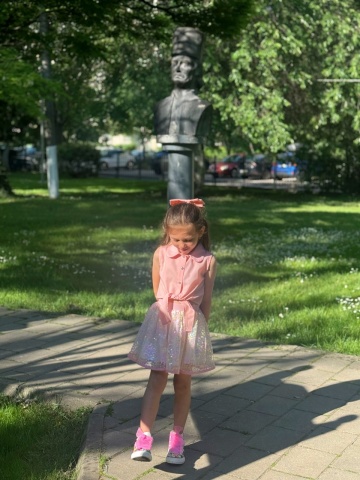 Cămașă de vară pentru fetițe din bumbac, roz Blush - Img 6