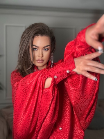 Camasa din satin oversize, cu maneci stil fluture, Ruby - Img 2