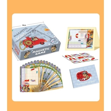 Joc educativ magnetic cu 15 nivele si 9 carti, Micul pompier - Img 3