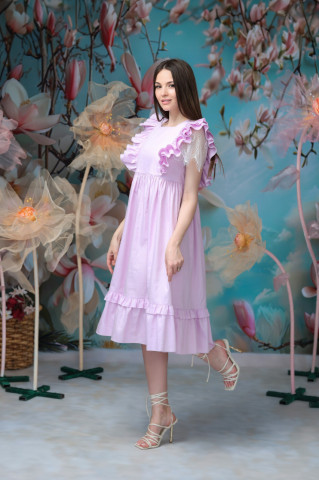 Rochie dama din bumbac 100%, Lavander - Img 2