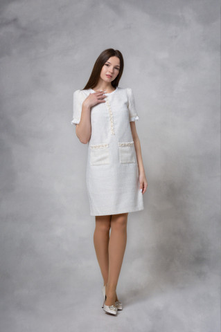 Rochie dama eleganta din tweed, Coco - Img 2