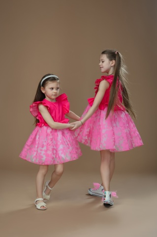 Rochie de blug fuchsia Barbie cu tulle și organza pentru fetițe - Ediție Limitată - Img 12