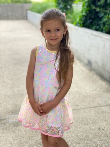 Rochie fete din tul cu paiate Twinkle