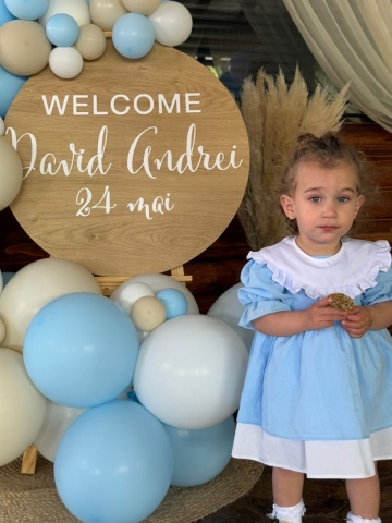 Set rochii asortate mamă‑fiică din bumbac – babyblue, Muse - Img 11