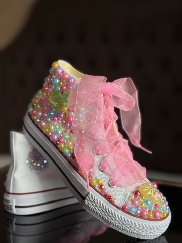 Teniși fete copii Bombom - Handmade - Img 2