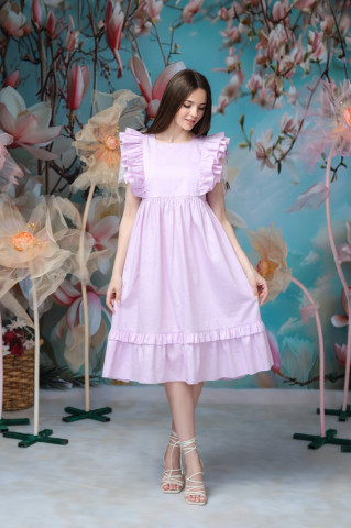 Rochie dama din bumbac 100%, Lavander - Img 7