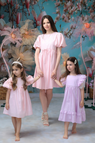 Rochie dama roz din bumbac 100%, Candy - Img 4