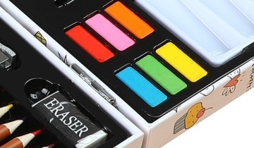 Set 53 piese pentru desen si pictura, tip servieta, model unicorni, 30 x 24 x 5.4 cm, multicolor - Img 3