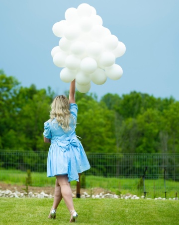 Set rochii asortate mamă‑fiică din bumbac – babyblue, Muse - Img 4