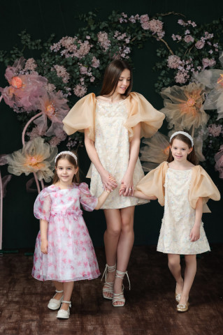 Stoc Limitat - Rochie fete de ocazie din organza cu mâneci bufante, Bijou - Img 6