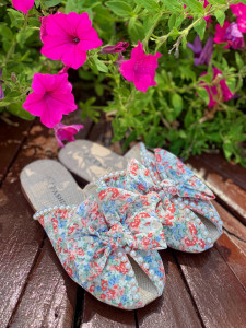 Colorful Slippers with Bow and Pearls for Girls, Flowers - Img 4