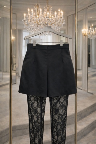 Pantaloni scurți din stofă damă, negri, cu talie înaltă – Noir Tailored Shorts - Img 2