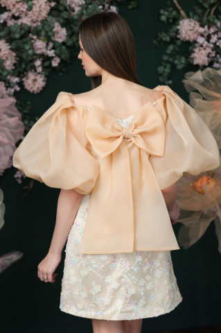 Rochie dama de ocazie din organza cu mâneci bufante, Bijou - Img 4