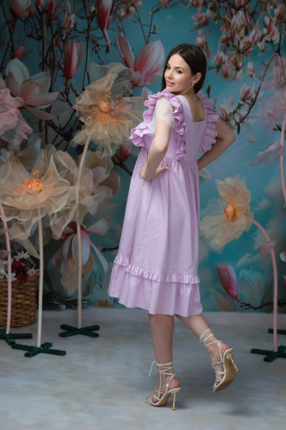 Rochie dama din bumbac 100%, Lavander - Img 4