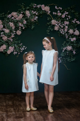 Rochie fete eleganta de ocazie din brocard premium, Lilou - Img 3