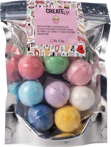 Set 8 bombe de baie neon pentru fetite Create It!