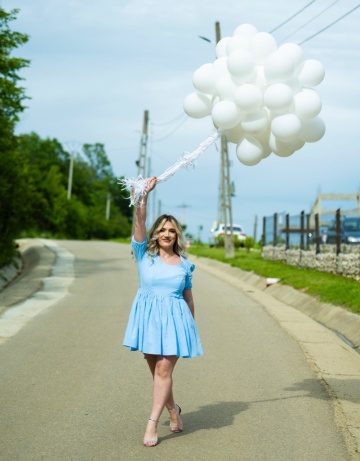 Set rochii asortate mamă‑fiică din bumbac – babyblue, Muse - Img 7