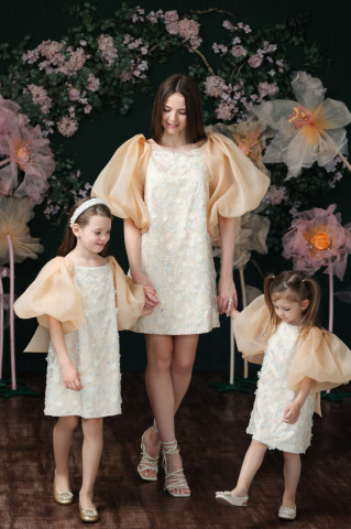 Stoc Limitat - Rochie fete de ocazie din organza cu mâneci bufante, Bijou - Img 7