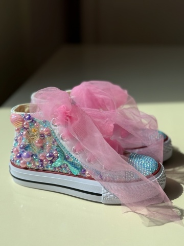 Teniși fete copii Sirenă - Handmade - Img 2