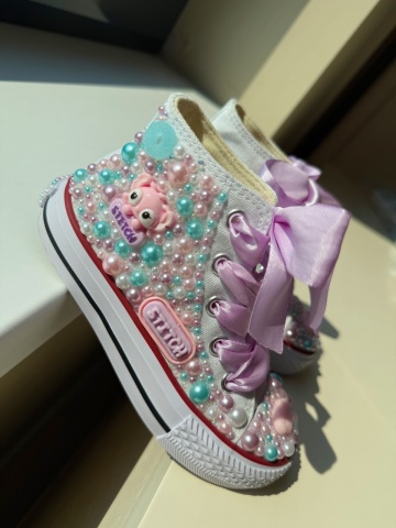 Teniși fete copii Stitch – Handmade - Img 3