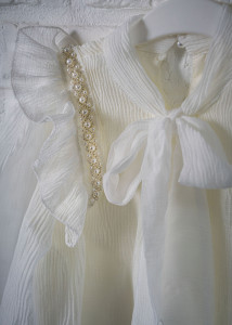 Elegant Crêpe Voile Shirt with Pearls for Girls, Daiana - Img 8