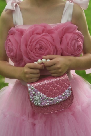 Geantă fete roz cu perle și ursuleț, Pearl Teddy - Img 7