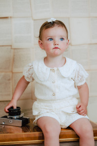 Girls’ Floral Embroidery Set, Lace - Img 2