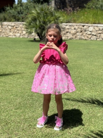 Rochie de blug fuchsia Barbie cu tulle și organza pentru fetițe - Ediție Limitată - Img 10