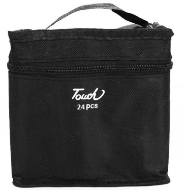 Set 24 markere cu alcool touch room, grosime varf: 3-6 mm , 1-2 mm, non-toxice, geanta inclusa, multicolor