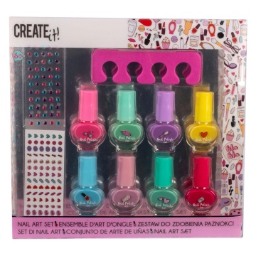 Set creatie pentru unghii, 8 oje + accesorii, Create It!, Multicolor
