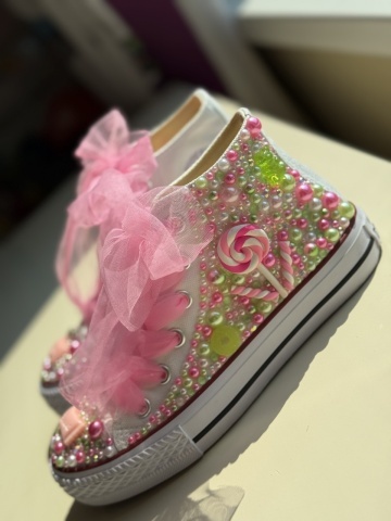 Teniși fete copii Lollypop Crush - Handmade - Img 5