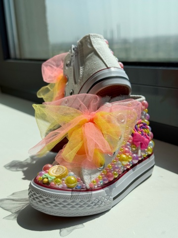 Teniși fete copii Lollypop Fantasy - Handmade - Img 10