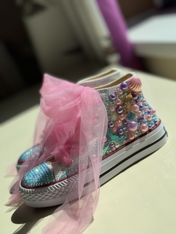 Teniși fete copii Sirenă - Handmade - Img 4
