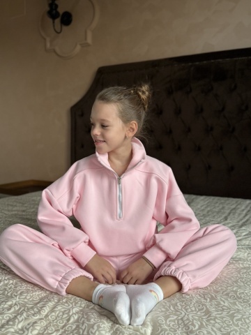 Trening fete din bumbac moale premium - bluza cu mâneci balon, Candy Cloud