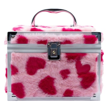 Trusa de machiaj Create it! Fluffy Hearts, din plus, oja si luciu de buze, oglinda, 6+ ani, Roz cu inimioare