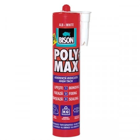 Adeziv BISON 425ml POLYMAX HIGH TACK - alb