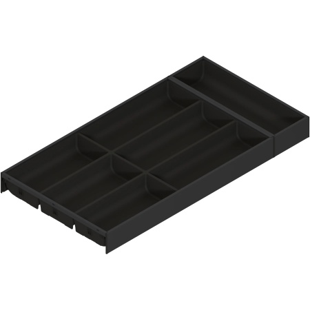 AMBIA-LINE Organizator pt tacamuri, pt LEGRABOX/MERIVOBOX Sertar, Plastic/otel, 7 Compartimente pt tacamuri, NL=600 mm, Latime=300 mm, negru-carbon mat
