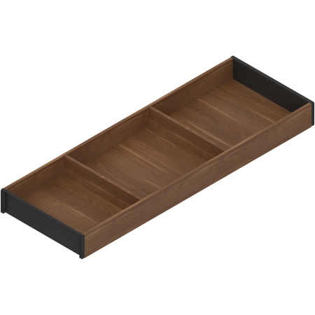 AMBIA-LINE Rama, pt LEGRABOX/MERIVOBOX Sertar, Design de lemn, NL=600 mm, Latime=200 mm, Nuc Tenn. / negru-carbon