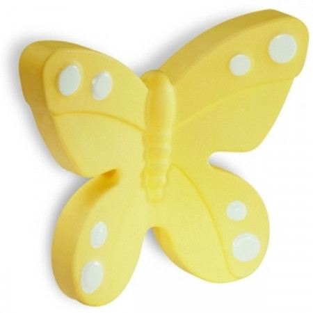 Buton plastic SIRO ( mobilier copii ) - Fluturas galben cu picatele albe