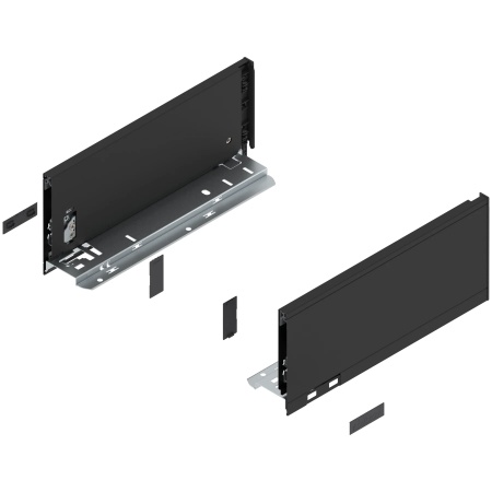 Laterala sertar LEGRABOX K 128.5 mm, NL=300 mm, dr+stg, pure, negru-carbon mat