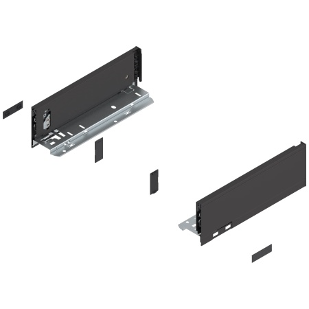Laterala sertar LEGRABOX M 90.5 mm, NL=270 mm, dr+stg, pure, negru-terra mat
