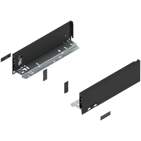 Laterala sertar LEGRABOX M 90.5 mm, NL=300 mm, dr+stg, pure, negru-carbon mat
