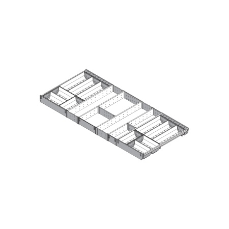 ORGA-LINE, Set casete TANDEMBOX, NL=500mm, KB=1200mm inox-periat/gri inchis (ocupare completa)