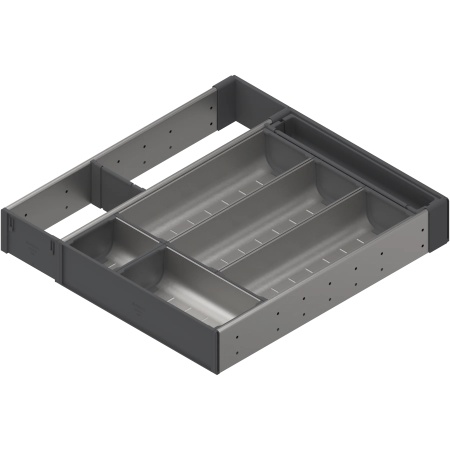 ORGA-LINE, Set combinat sertar lemn, NL=450mm, latime=382mm inox-periat/gri inchis