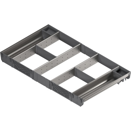 ORGA-LINE, Set combinat TANDEMBOX, NL=450mm, KB=800mm inox-periat/gri inchis (ocupare completa)
