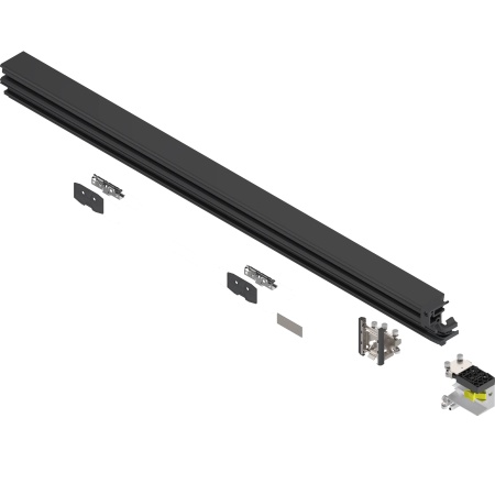 REVEGO duo - Suport rulant set, pentru latime interioara de corp in aplicatie: 1200 mm, dreapta, negru