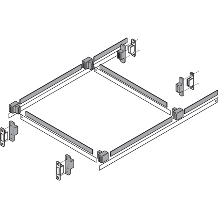 Set METAFILE, METABOX/TANDEMBOX cuplaj front sertar pentru dosare suspendate, stanga/dreapta, gri inchis R7037